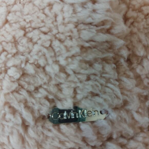 Calvin Klein Pink Faux Fur Zip Vest 1X Plus Size Angelcore Balletcore Mobwife - Picture 9 of 13